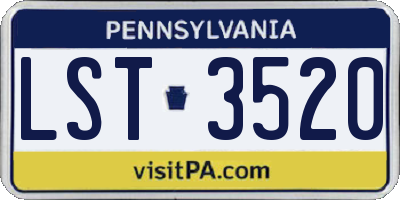 PA license plate LST3520