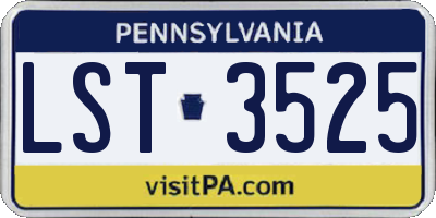 PA license plate LST3525