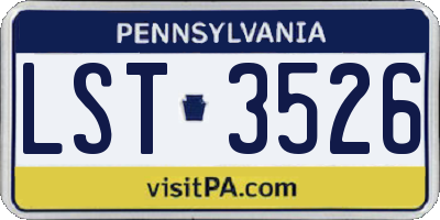 PA license plate LST3526