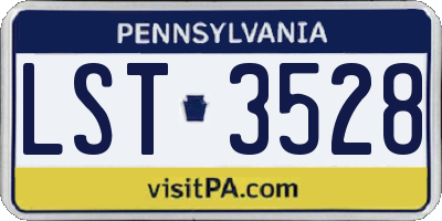PA license plate LST3528