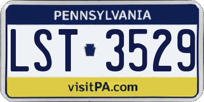 PA license plate LST3529