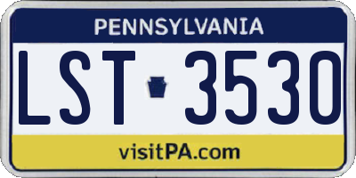 PA license plate LST3530