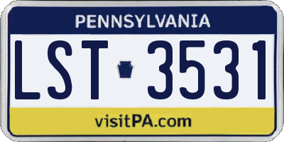PA license plate LST3531