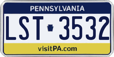 PA license plate LST3532