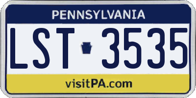 PA license plate LST3535