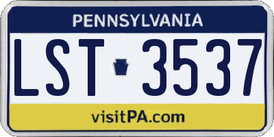 PA license plate LST3537