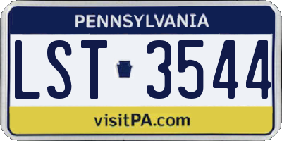 PA license plate LST3544