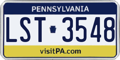 PA license plate LST3548