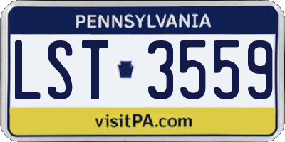 PA license plate LST3559