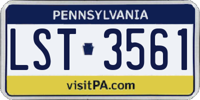 PA license plate LST3561