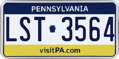 PA license plate LST3564