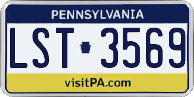 PA license plate LST3569