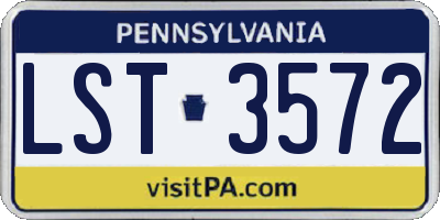 PA license plate LST3572