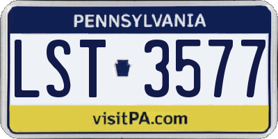 PA license plate LST3577
