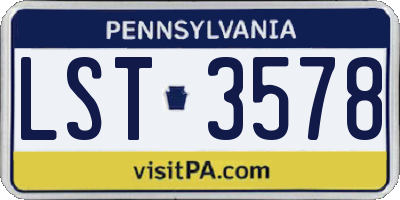 PA license plate LST3578