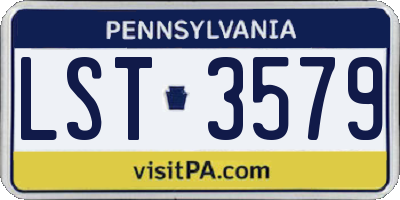 PA license plate LST3579