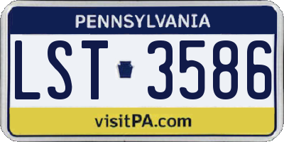 PA license plate LST3586