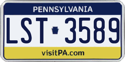 PA license plate LST3589