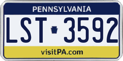 PA license plate LST3592