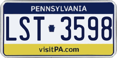 PA license plate LST3598