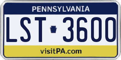 PA license plate LST3600