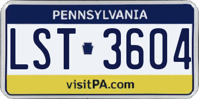 PA license plate LST3604