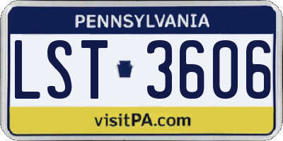 PA license plate LST3606