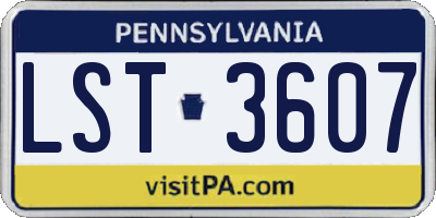 PA license plate LST3607