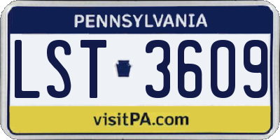 PA license plate LST3609