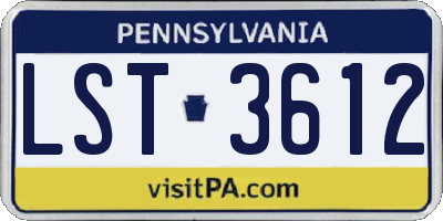 PA license plate LST3612