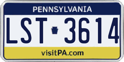 PA license plate LST3614