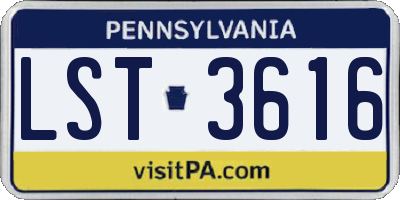 PA license plate LST3616