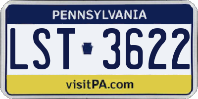 PA license plate LST3622