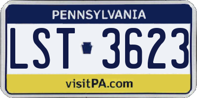 PA license plate LST3623