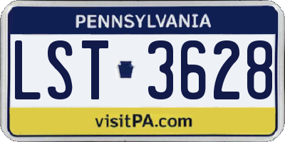 PA license plate LST3628