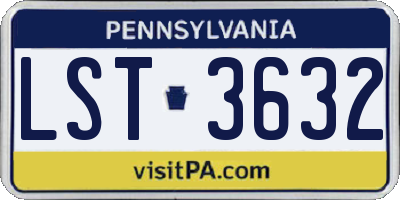 PA license plate LST3632