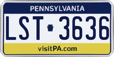 PA license plate LST3636