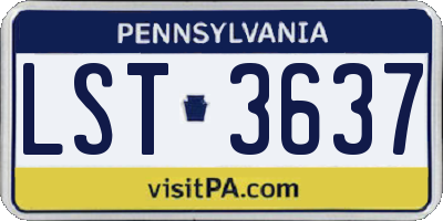 PA license plate LST3637