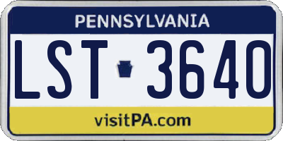 PA license plate LST3640