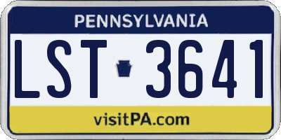 PA license plate LST3641