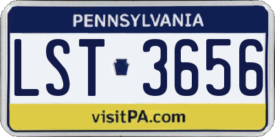 PA license plate LST3656