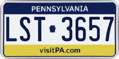 PA license plate LST3657