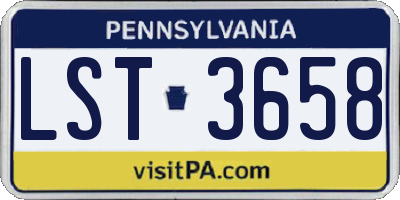 PA license plate LST3658