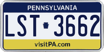 PA license plate LST3662