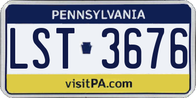 PA license plate LST3676