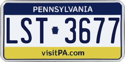 PA license plate LST3677