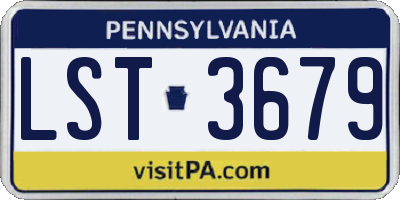 PA license plate LST3679