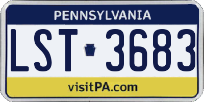 PA license plate LST3683