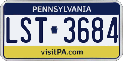 PA license plate LST3684