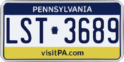 PA license plate LST3689